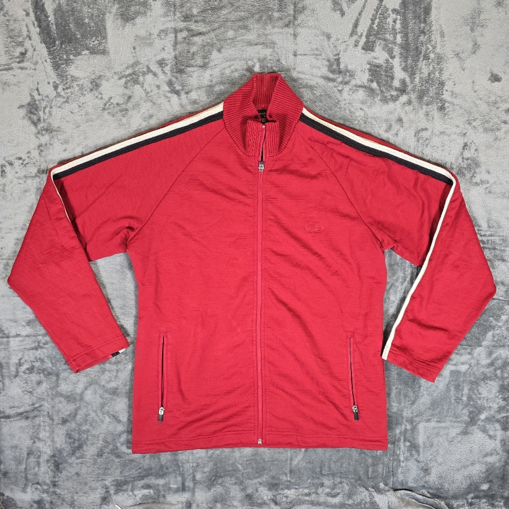 Men's Red Zip-Front Track Sweater